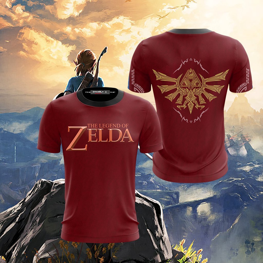 The Legend Of Zelda Wing Crest Unisex 3D T-shirt S Red