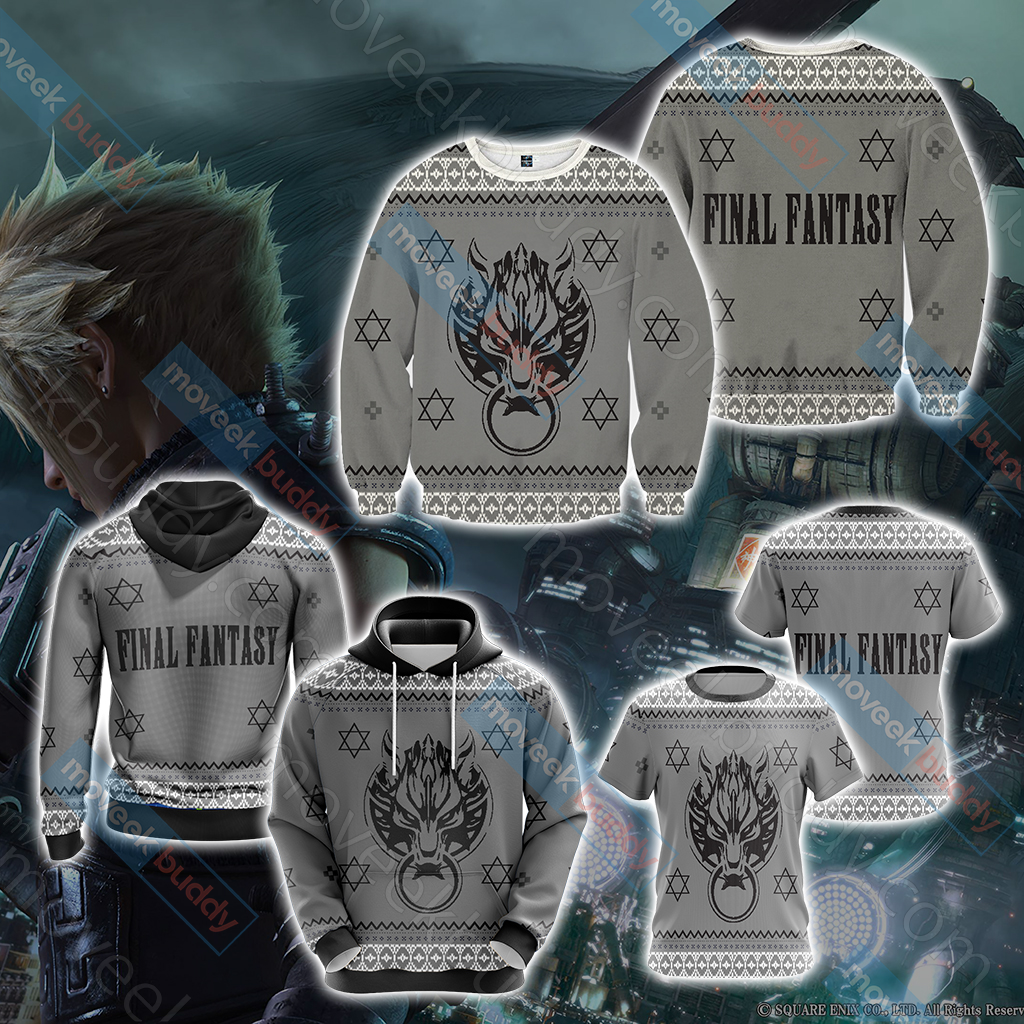 Final Fantasy VII - Cloud Christmas Style Unisex 3D T-shirt