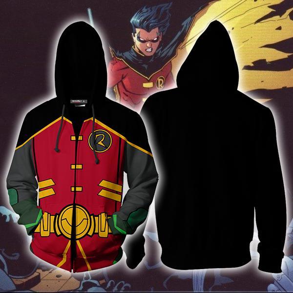 Batman Robin Cosplay Zip Up Hoodie Jacket S