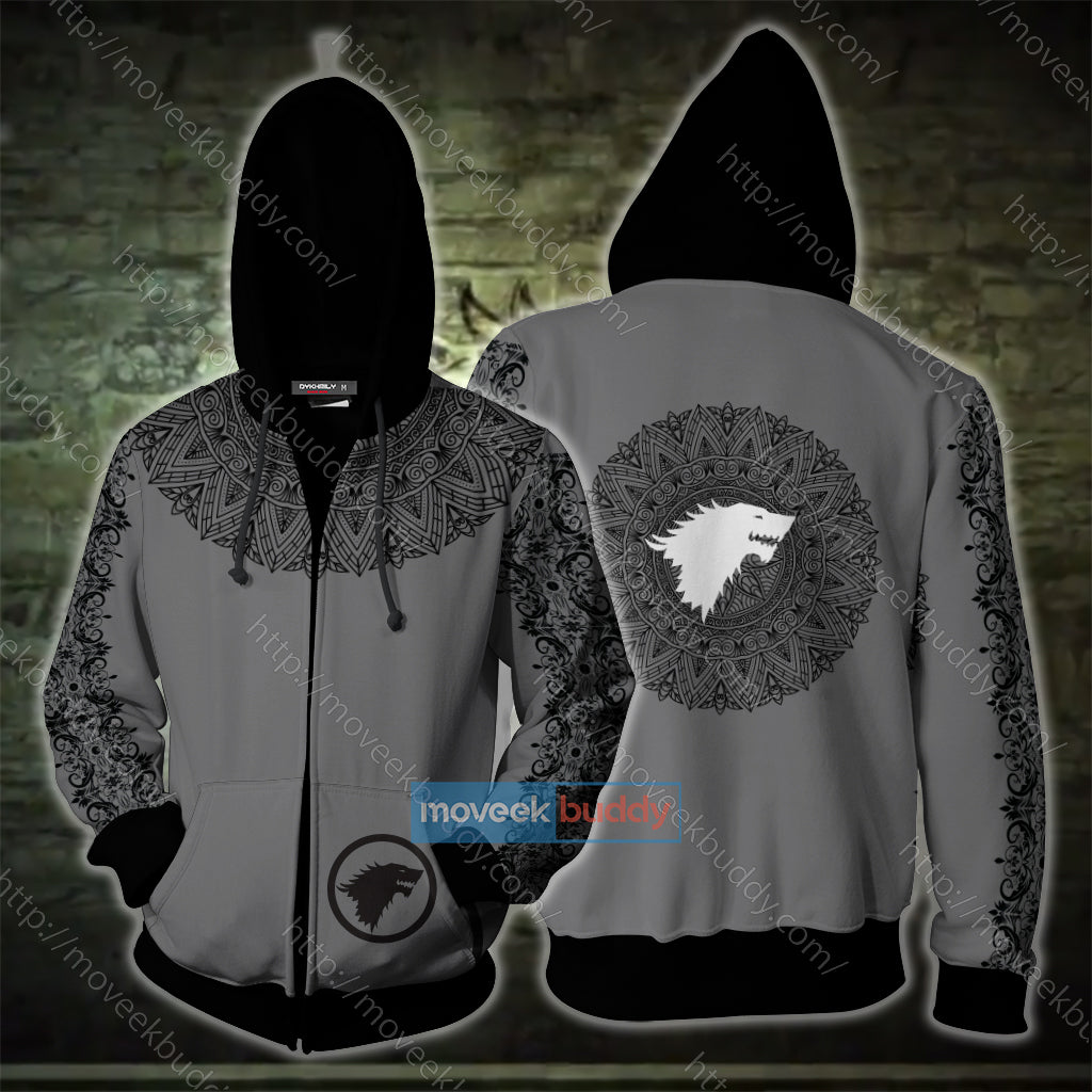 House Stark Game Of Thrones New Zip Up Hoodie XS