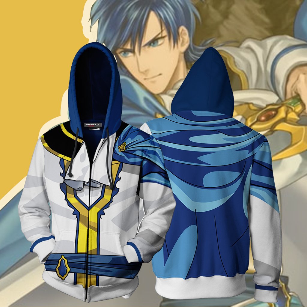 Fire Emblem Sigurd Cosplay Zip Up Hoodie Jacket XS