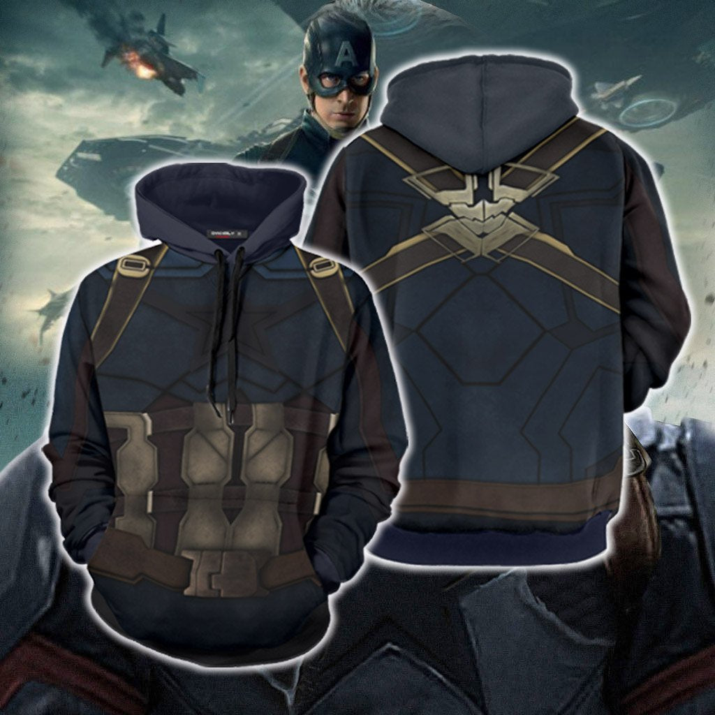 Captain America Cosplay 3D Hoodie S
