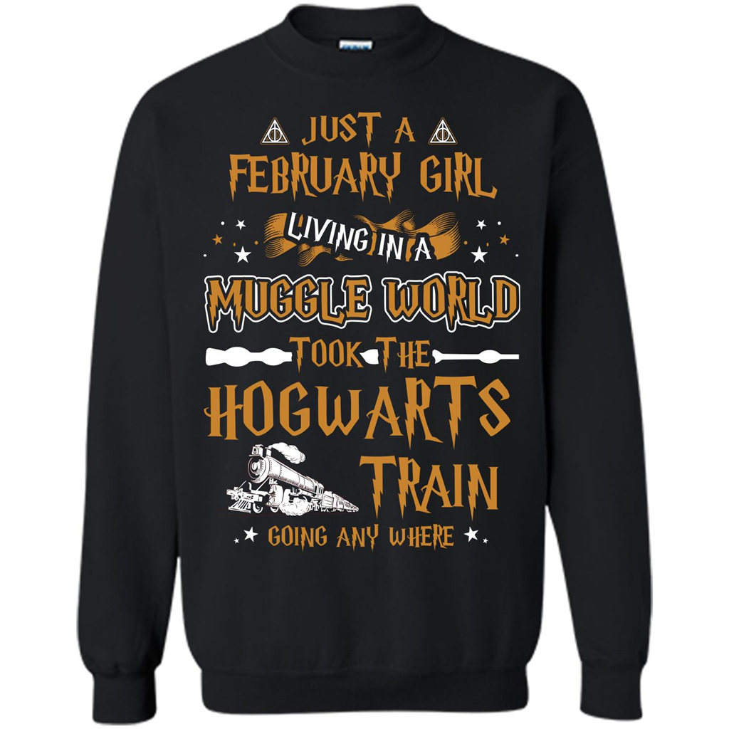 Harry Potter T-shirt Just A February Girl Living In A Muggle World Black S