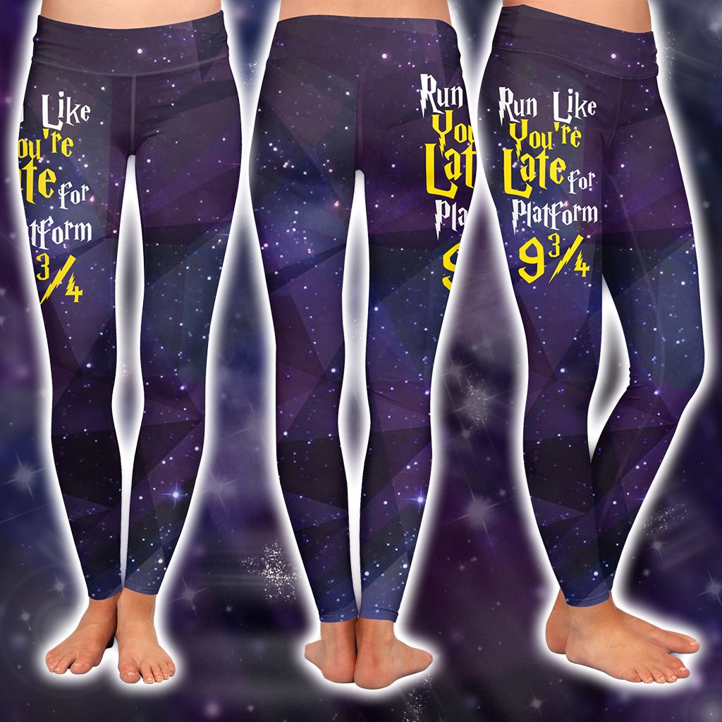 Run Like You're Late For Platform 9 3/4 Harry Potter 3D Leggings S
