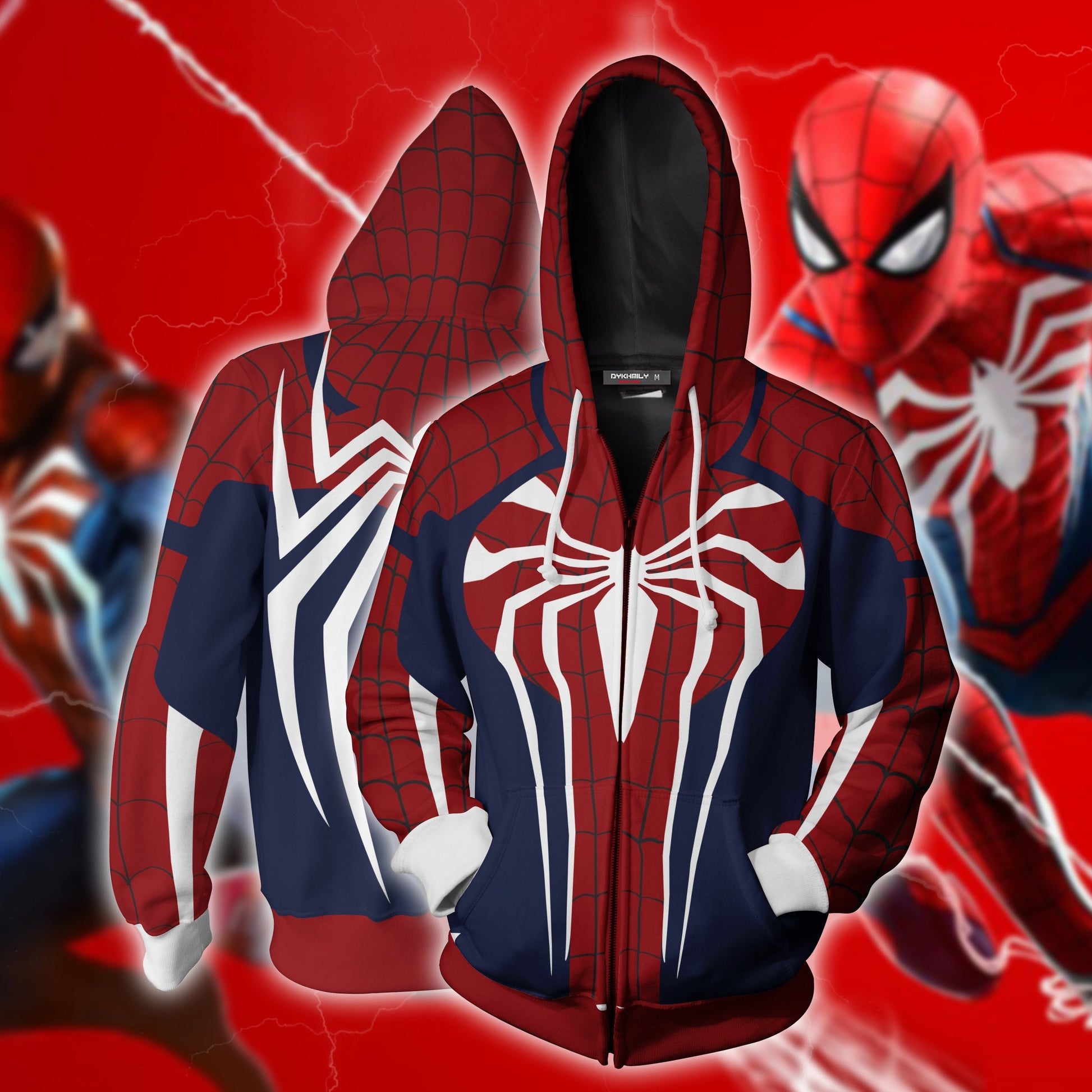 Spider-Man Cosplay PS4 Advanced Suit New Look 3D Hoodie Zip Hoodie S