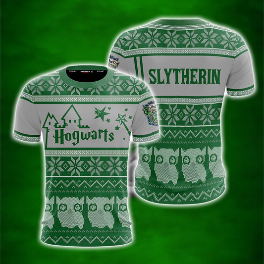 Slytherin Harry Potter Ugly Christmas Unisex 3D T-shirt S