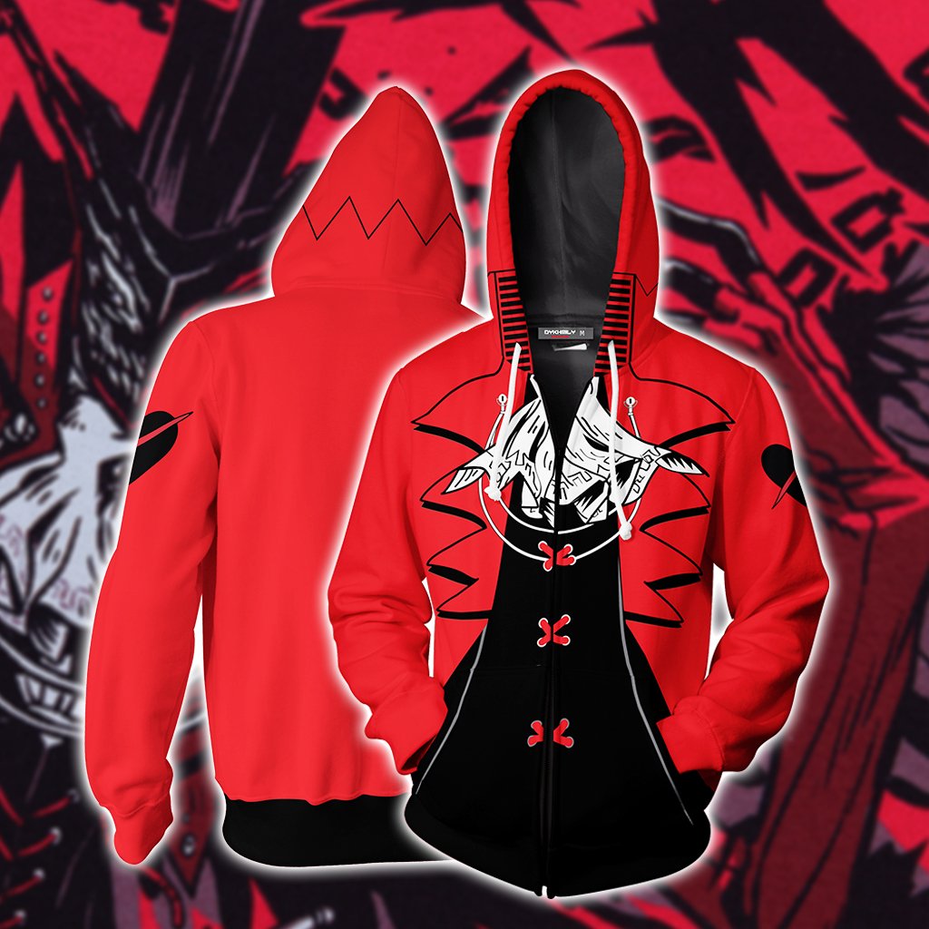 Persona 5 Soul Of Rebellion Cosplay Zip Up Hoodie Jacket XS