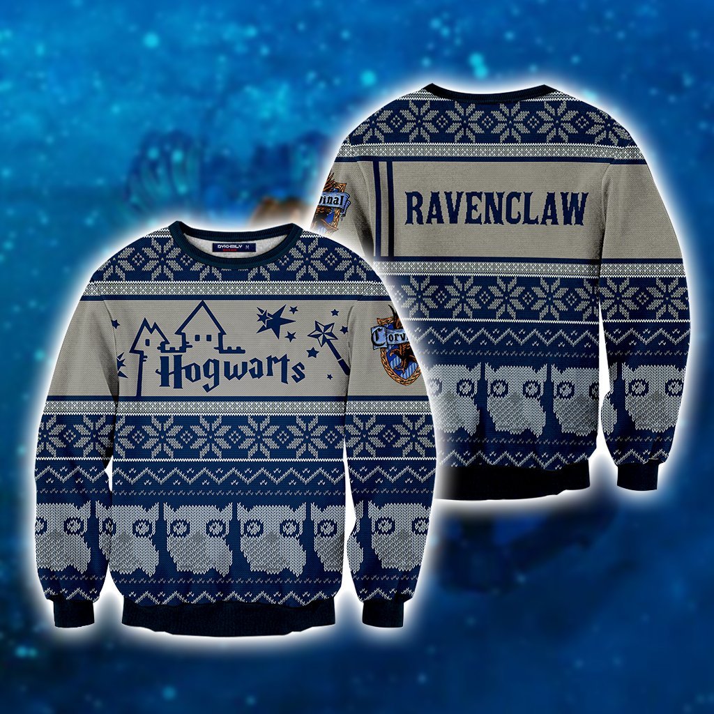 Ravenclaw Harry Potter Ugly Christmas 3D Sweater S