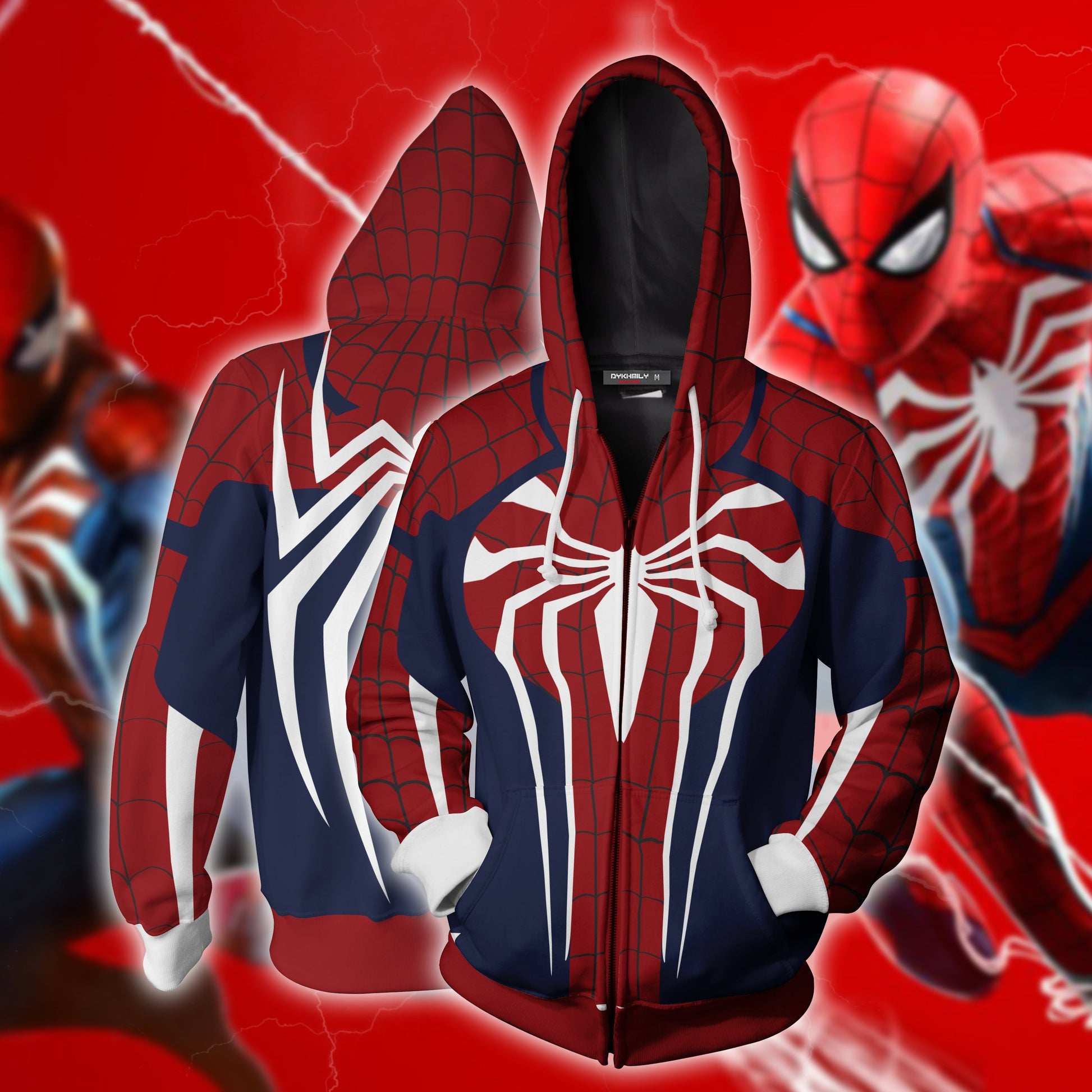 Spider-Man Cosplay PS4 Advanced Suit New Look 3D Hoodie Long Sleeve Shirt 3XL