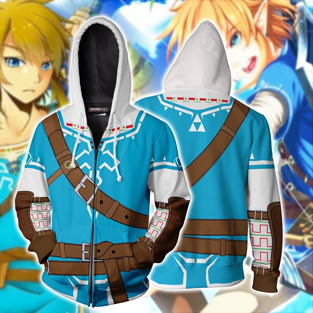 The Legend of Zelda: Breath of the Wild Link Cosplay Zip Up Hoodie S