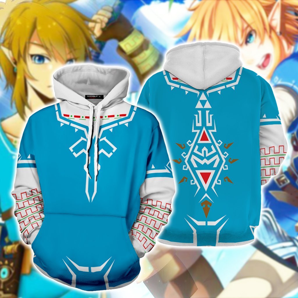 The Legend of Zelda: Breath of the Wild Link Cosplay New Look Zip Up Hoodie Hoodie S