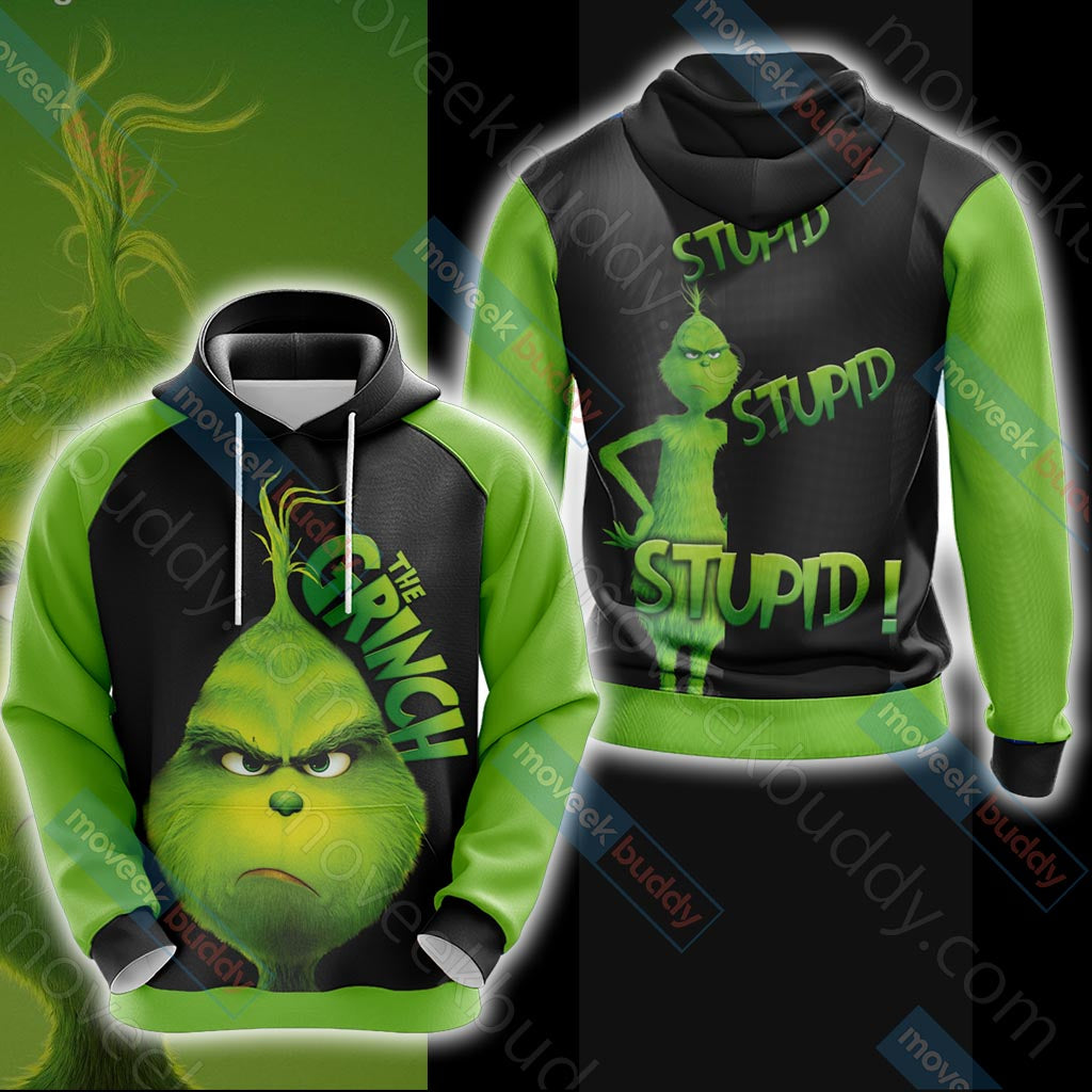 The Grinch "stupid, stupid, stupid!" Unisex 3D T-shirt Hoodie S