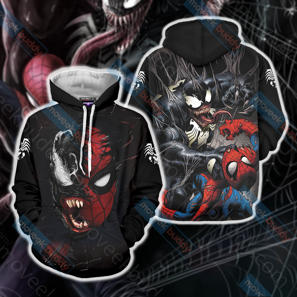 Spider-Man and Venom Unisex 3D T-shirt Hoodie S