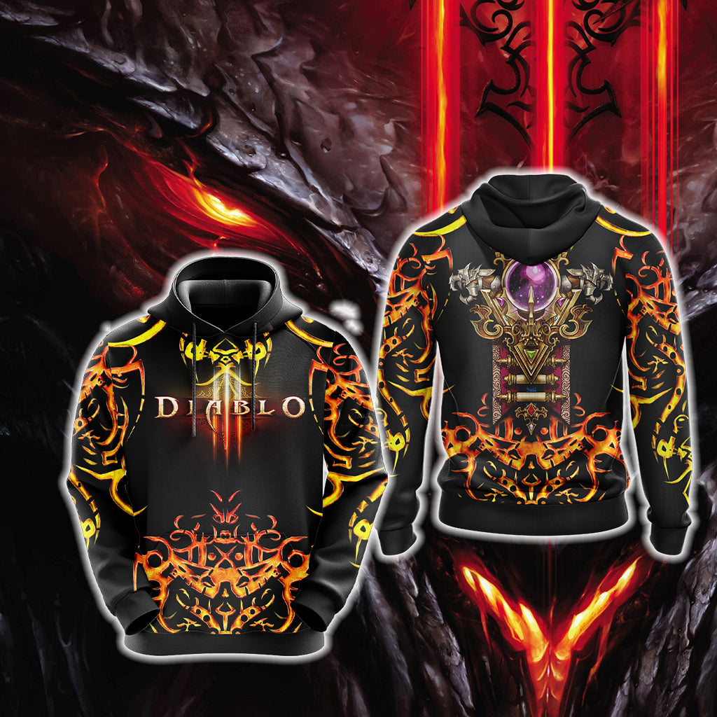 Diablo III - Class Crests Unisex 3D T-shirt Hoodie S