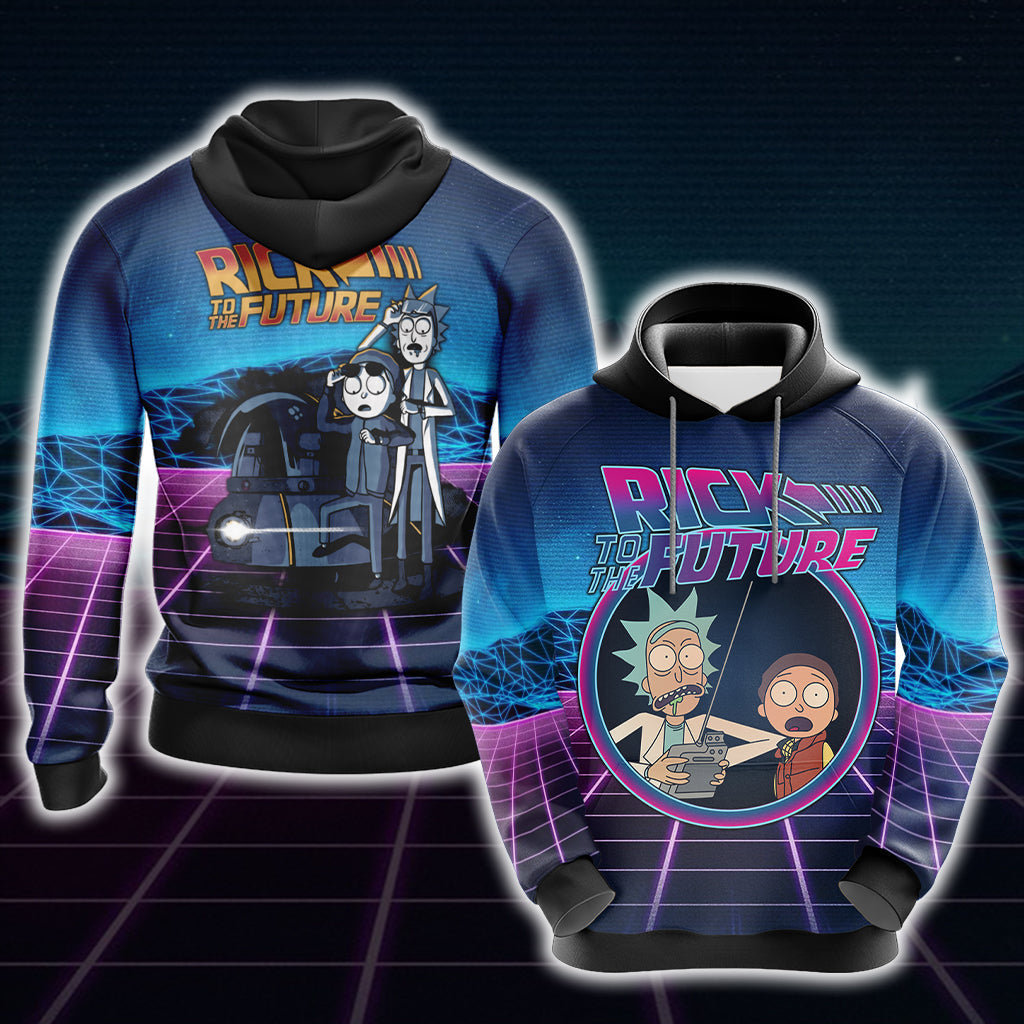 Back To The Future x Rick and Morty Unisex 3D T-shirt Hoodie S