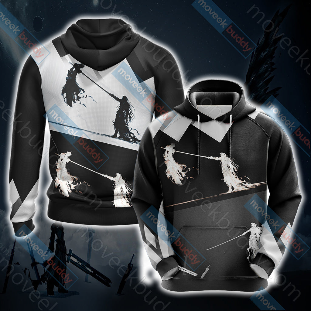 Final Fantasy 7 - Sephiroth v Cloud Unisex 3D T-shirt Hoodie S