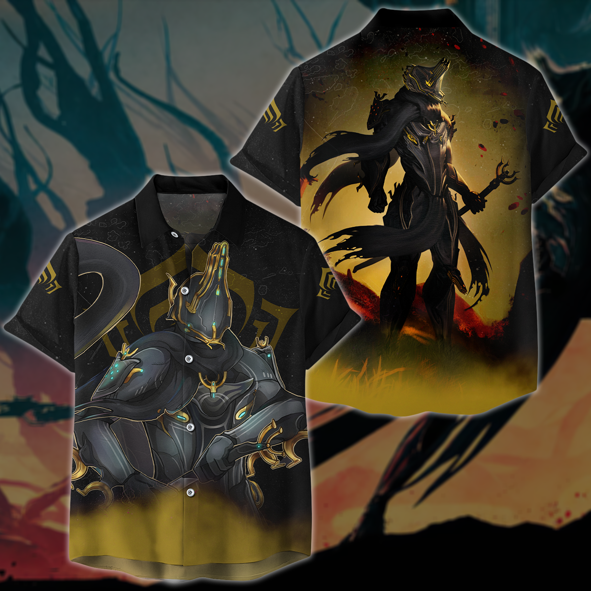 Warframe Video Game All Over Printed T-shirt Tank Top Zip Hoodie Pullover Hoodie Hawaiian Shirt Beach Shorts Joggers Hawaiian Shirt S