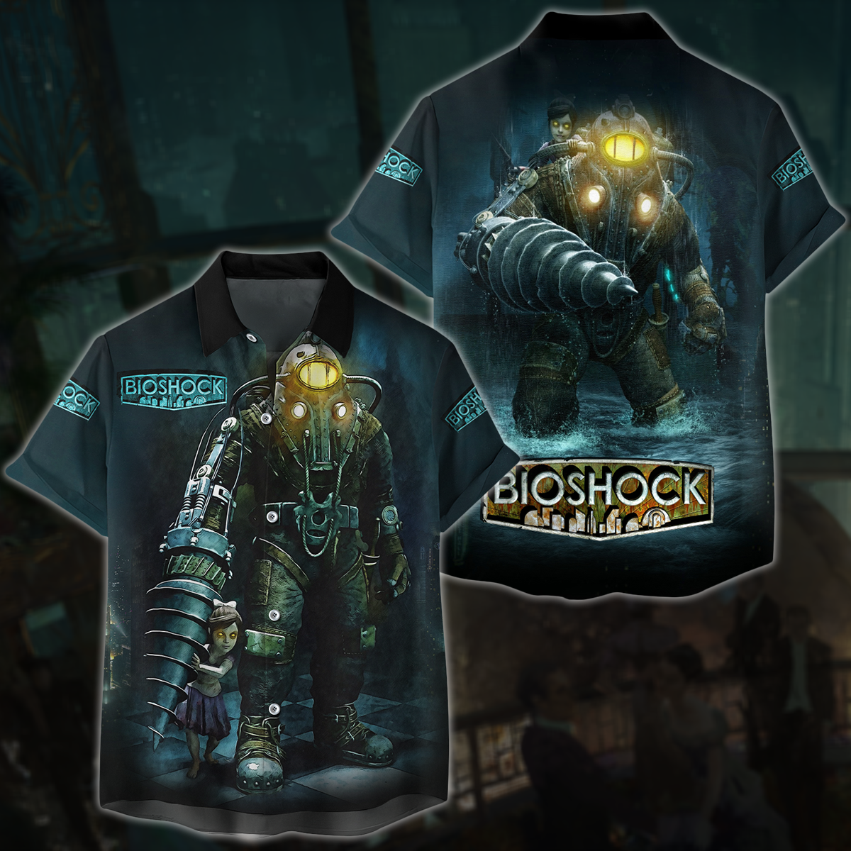 BioShock Video Game All Over Printed T-shirt Tank Top Zip Hoodie Pullover Hoodie Hawaiian Shirt Beach Shorts Joggers Hawaiian Shirt S