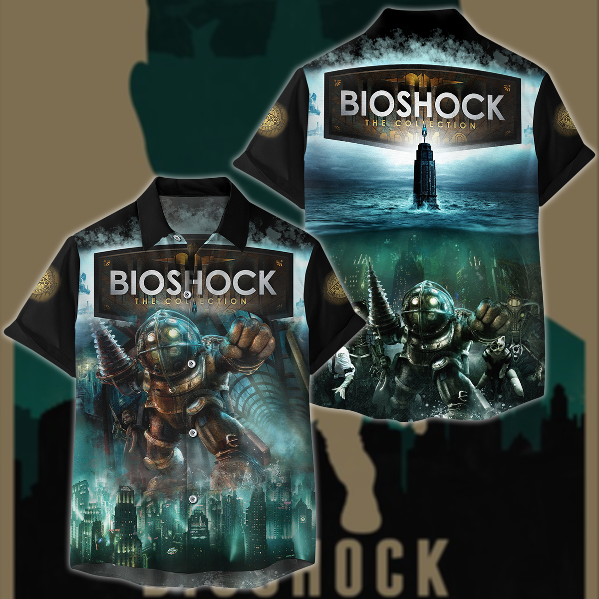 BioShock Video Game 3D All Over Printed T-shirt Tank Top Zip Hoodie Pullover Hoodie Hawaiian Shirt Beach Shorts Joggers Hawaiian Shirt S