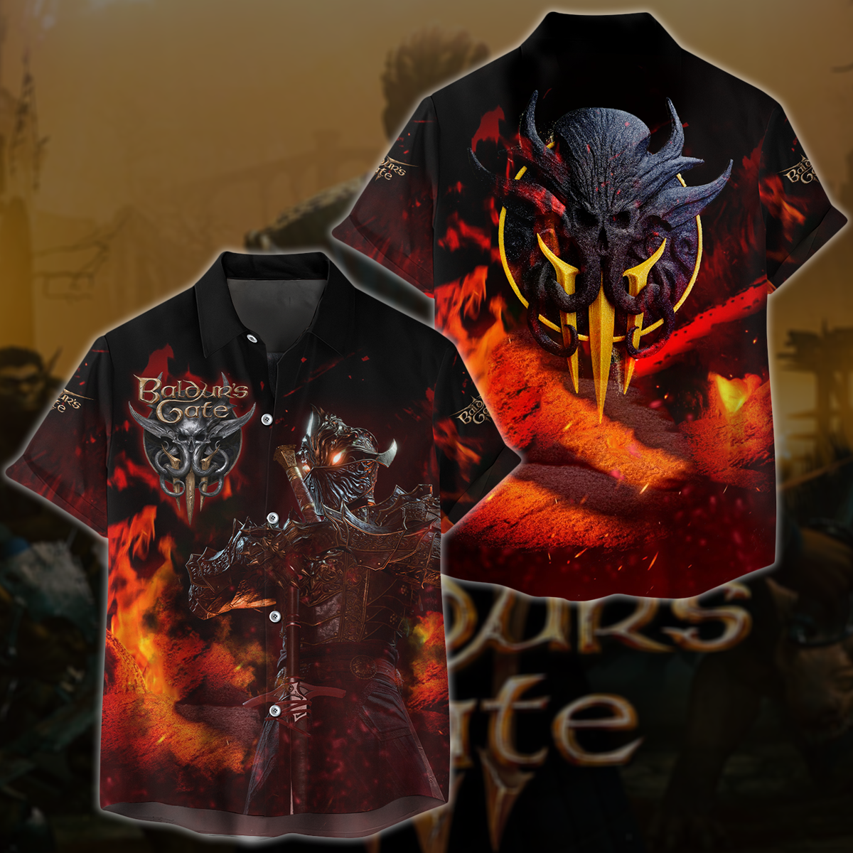 Baldur's Gate 3 Video Game All Over Printed T-shirt Tank Top Zip Hoodie Pullover Hoodie Hawaiian Shirt Beach Shorts Joggers Hawaiian Shirt S