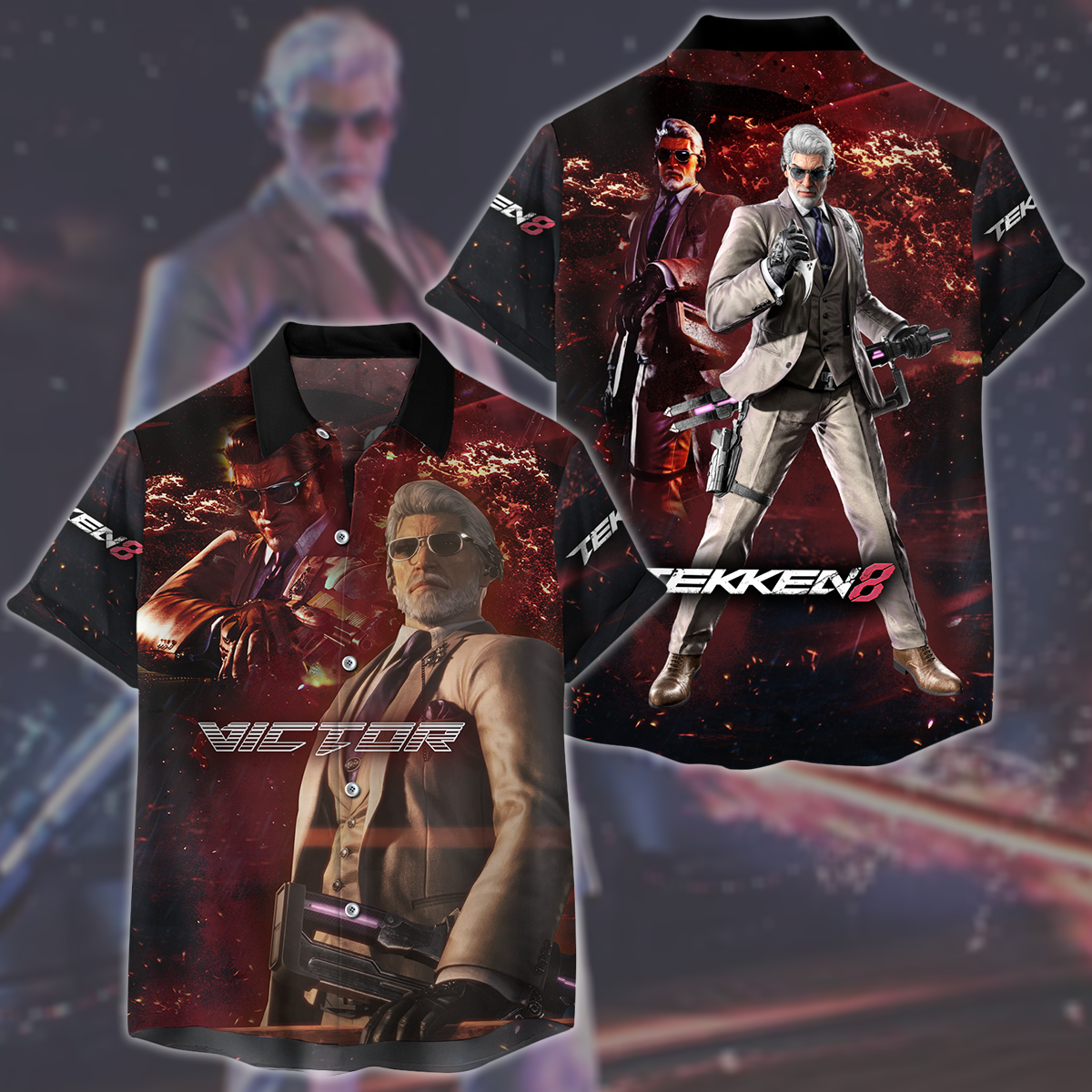 Tekken 8 Victor Video Game All Over Printed T-shirt Tank Top Zip Hoodie Pullover Hoodie Hawaiian Shirt Beach Shorts Joggers Hawaiian Shirt S
