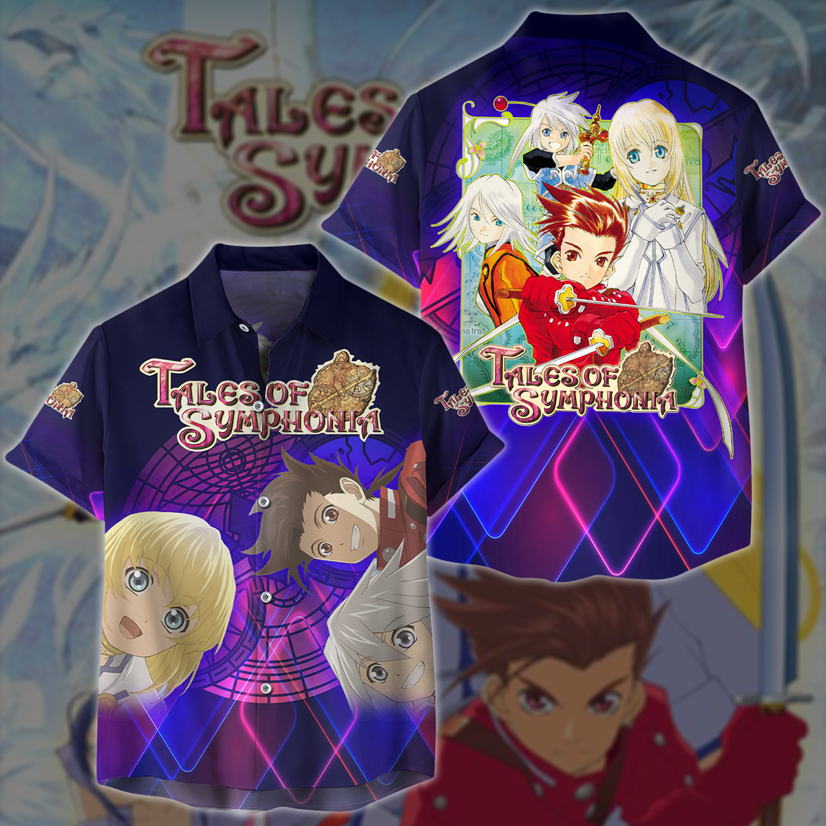 Tales of Symphonia Video Game All-Over T-shirt Hoodie Tank Top Hawaiian Shirt Beach Shorts Joggers Hawaiian Shirt S