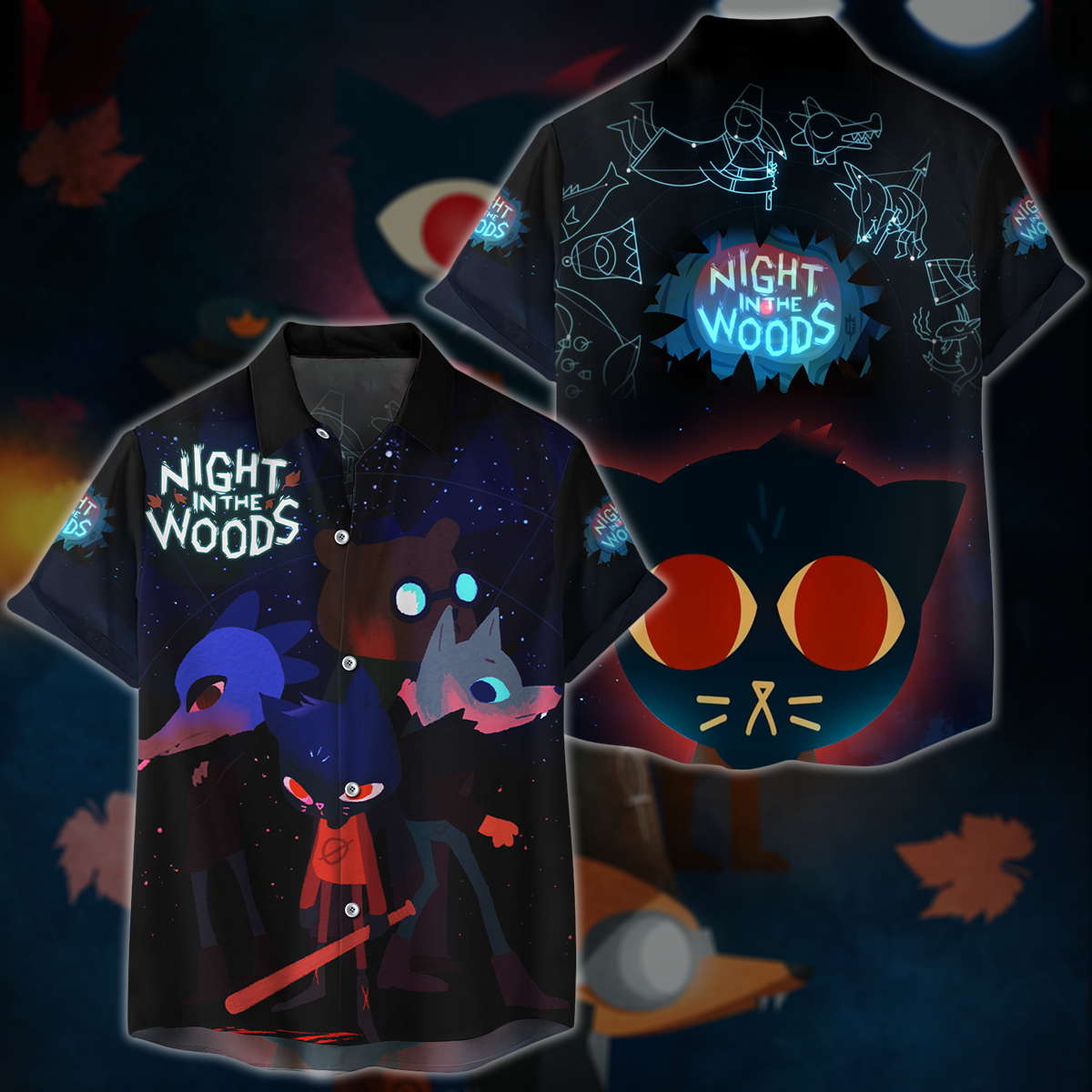 Night in the Woods Video Game All-Over T-shirt Hoodie Tank Top Hawaiian Shirt Beach Shorts Joggers Hawaiian Shirt S