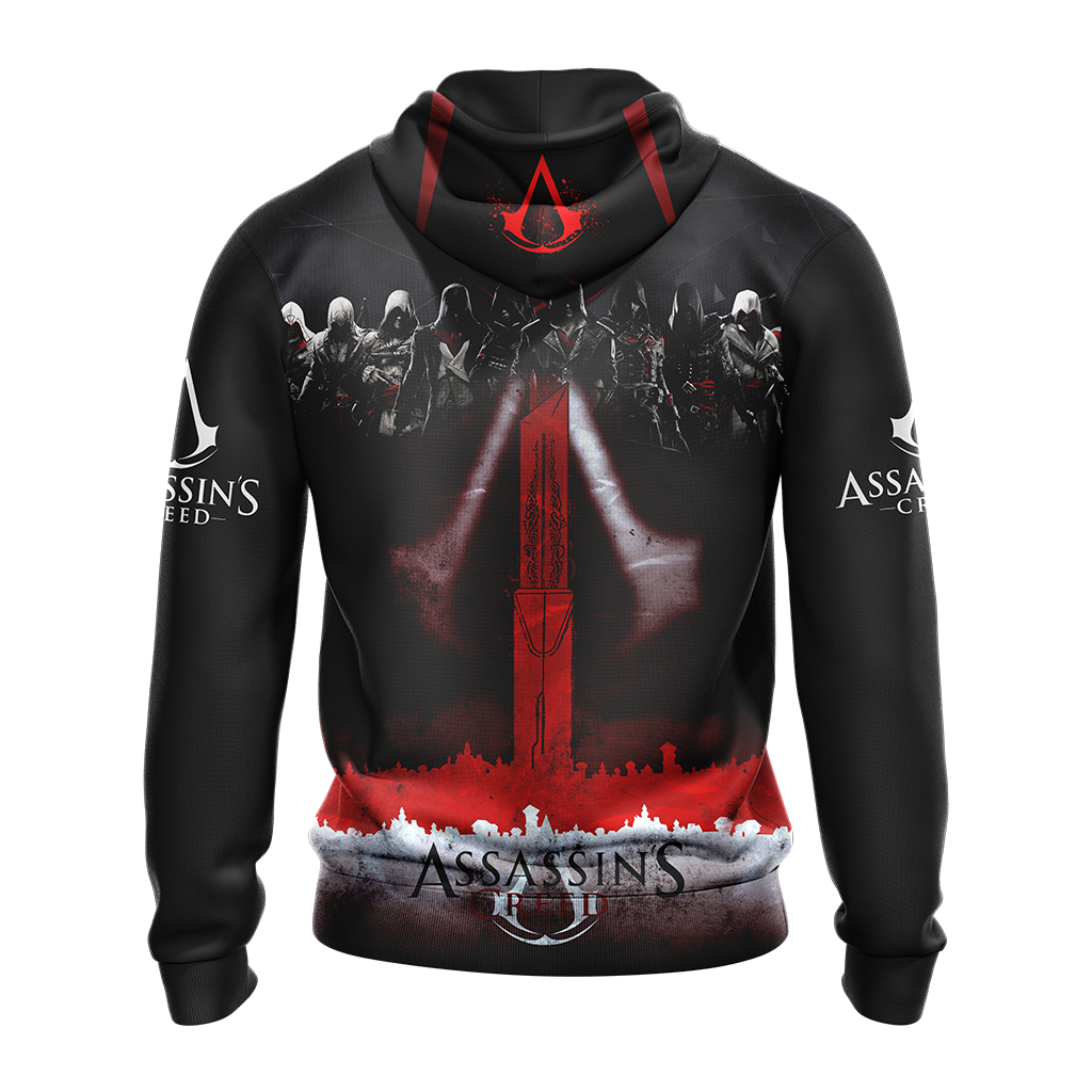 We work in the Dark to serve the Light Assassin's Creed All Over Print T-shirt Zip Hoodie Pullover Hoodie