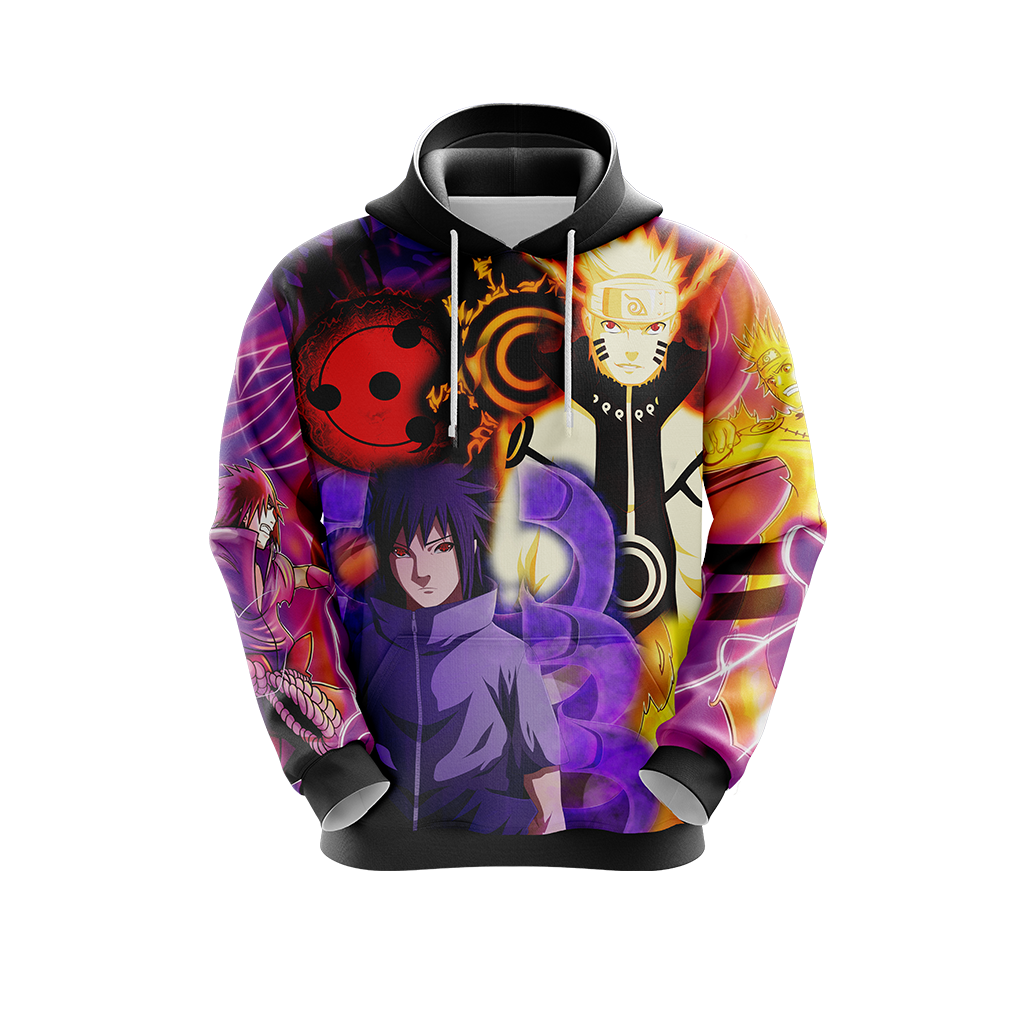 Naruto And Sasuke Unisex 3D T-shirt Zip Hoodie Pullover Hoodie