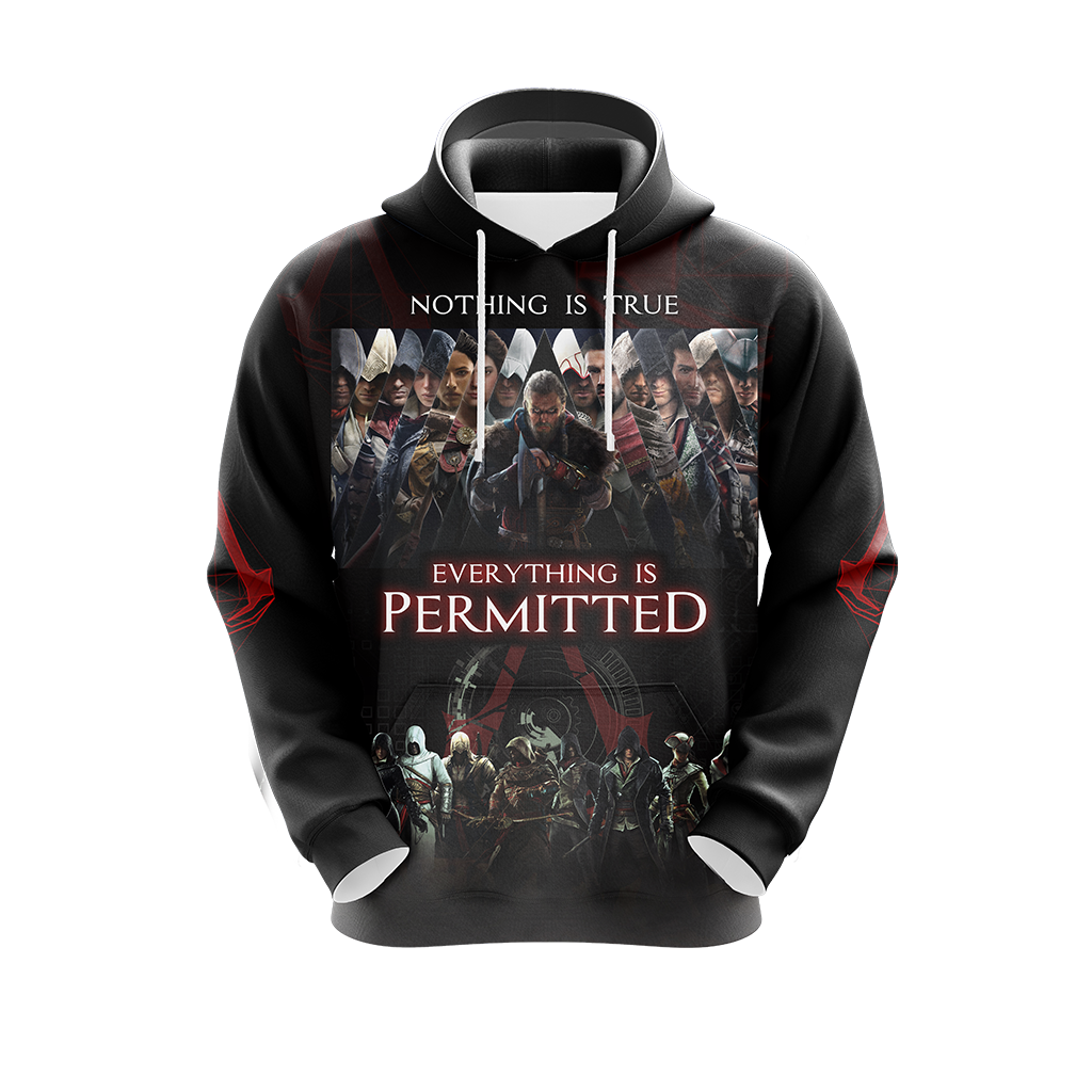 Nothing is True - Everything is Permitted Assassin's Creed All Over Print T-shirt Zip Hoodie Pullover Hoodie