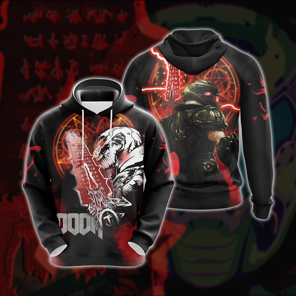 Doom Video Game Unisex 3D T-shirt Zip Hoodie Hoodie S