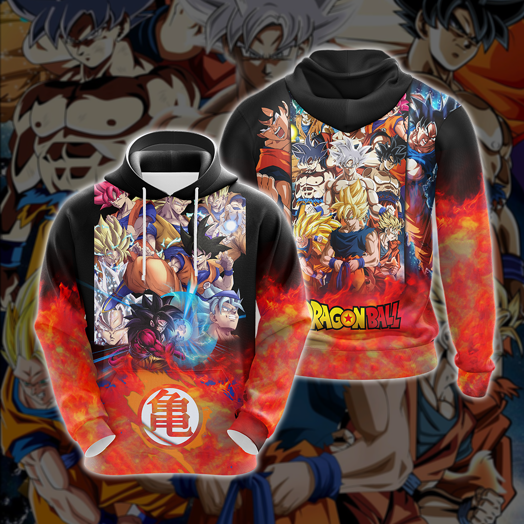 Dragon Ball: All Of Goku's Forms Unisex 3D T-shirt Zip Hoodie Pullover Hoodie Hoodie S