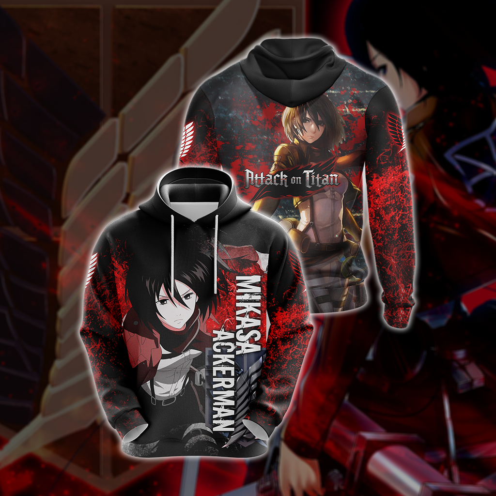 Attack on Titan - Mikasa Ackerman New Unisex 3D T-shirt Hoodie S