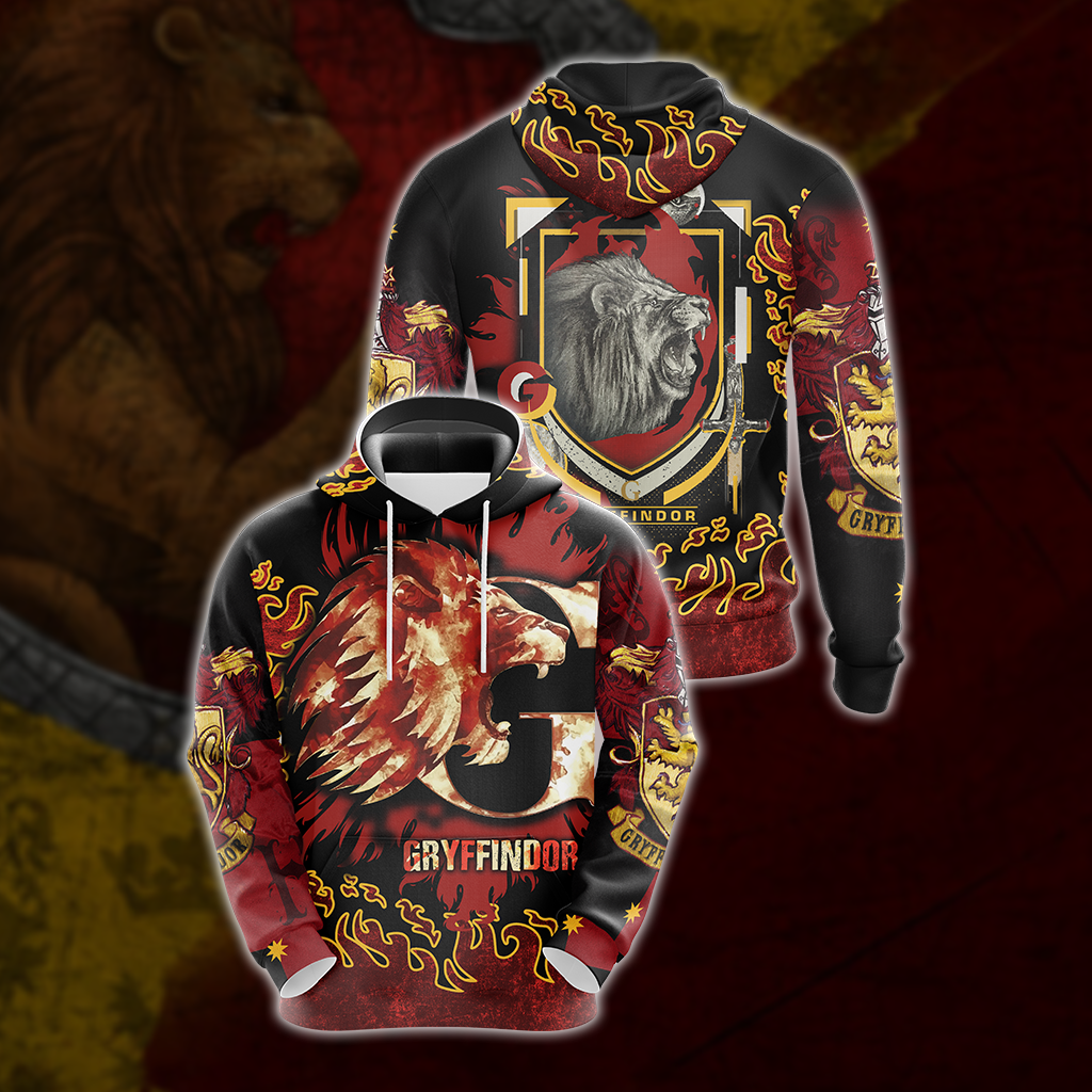 Personalized Harry Potter Hogwarts House Gryffindor Slytherin Ravenclaw Hufflepuff T-shirt Zip Hoodie Pullover Hoodie