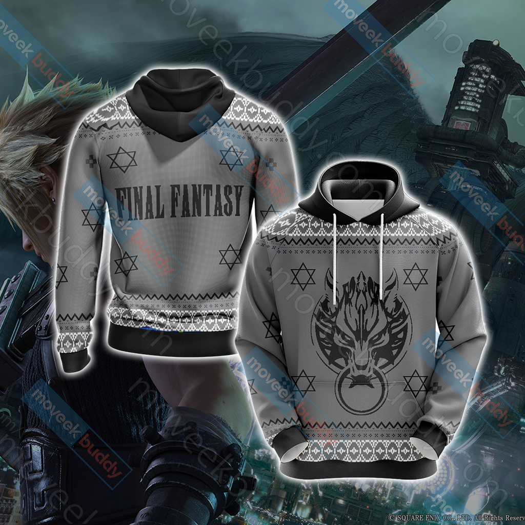 Final Fantasy VII - Cloud Christmas Style Unisex 3D T-shirt Hoodie S