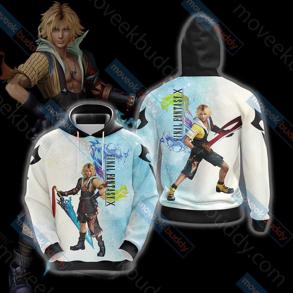 Final Fantasy X - Tidus T-shirt Zip Hoodie Pullover Hoodie Hoodie S