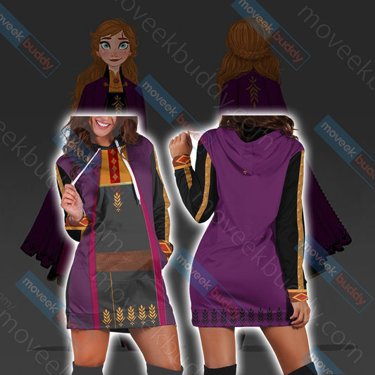 Frozen 2 - Anna Cosplay Version 2 3D Hoodie Dress XS