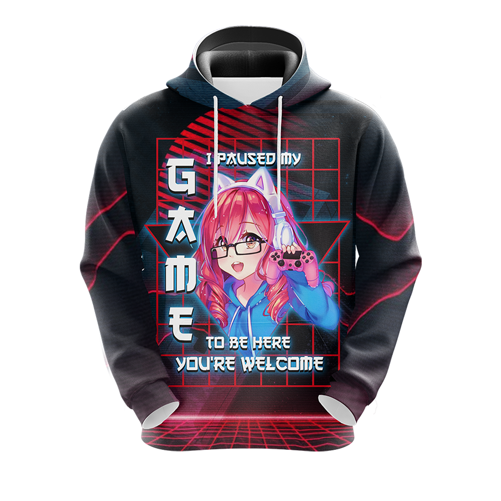 I Paused My Game To Be Here Unisex 3D T-shirt Zip Hoodie