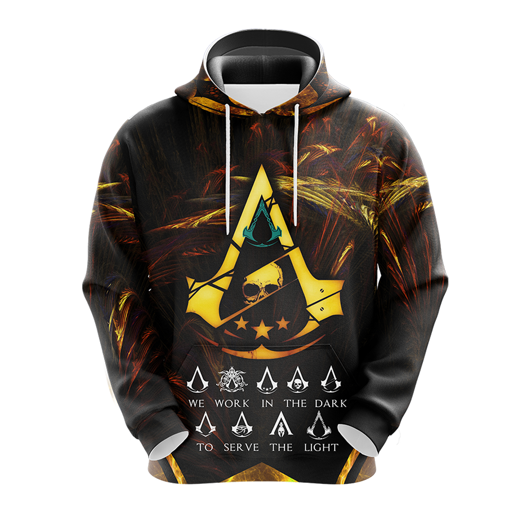 Assassin's Creed We Work In The Dark To Serve The Light Unisex 3D T-shirt Zip Hoodie Pullover Hoodie