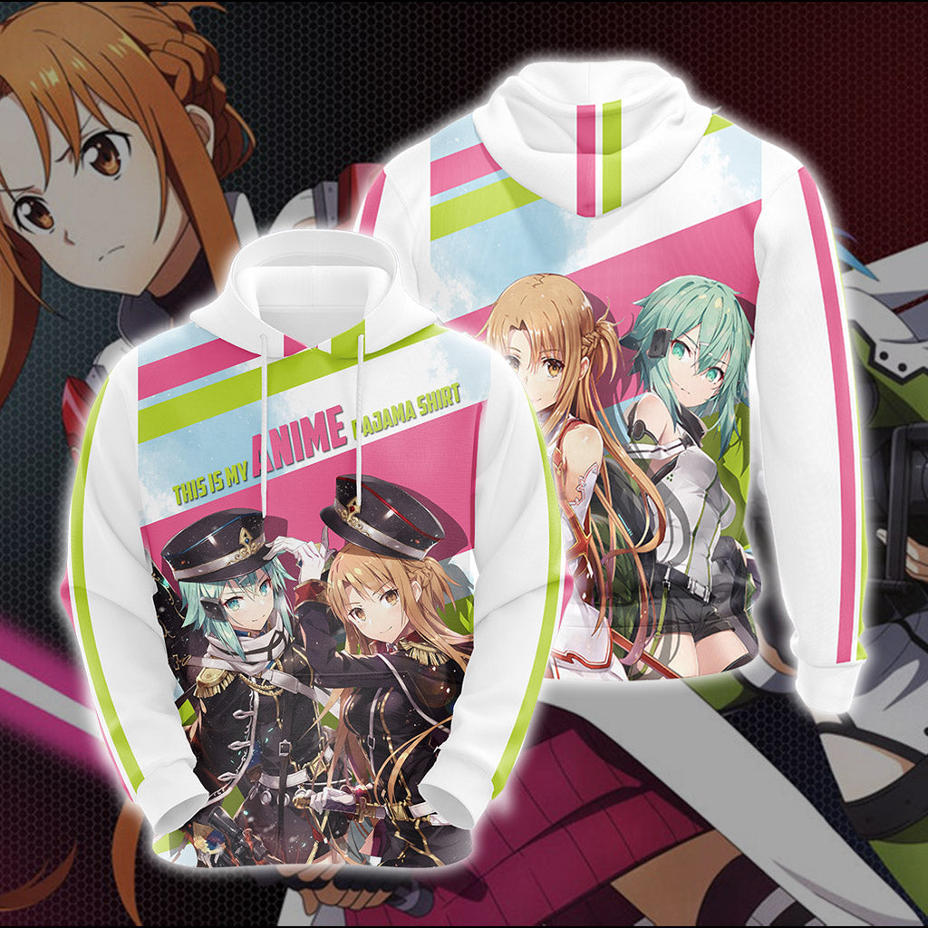 This is my anime pajama shirt Asuna Sinon T-shirt Zip Hoodie Pullover Hoodie Hoodie S