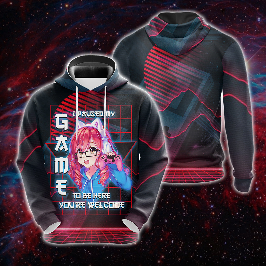 I Paused My Game To Be Here Unisex 3D T-shirt Zip Hoodie Hoodie S
