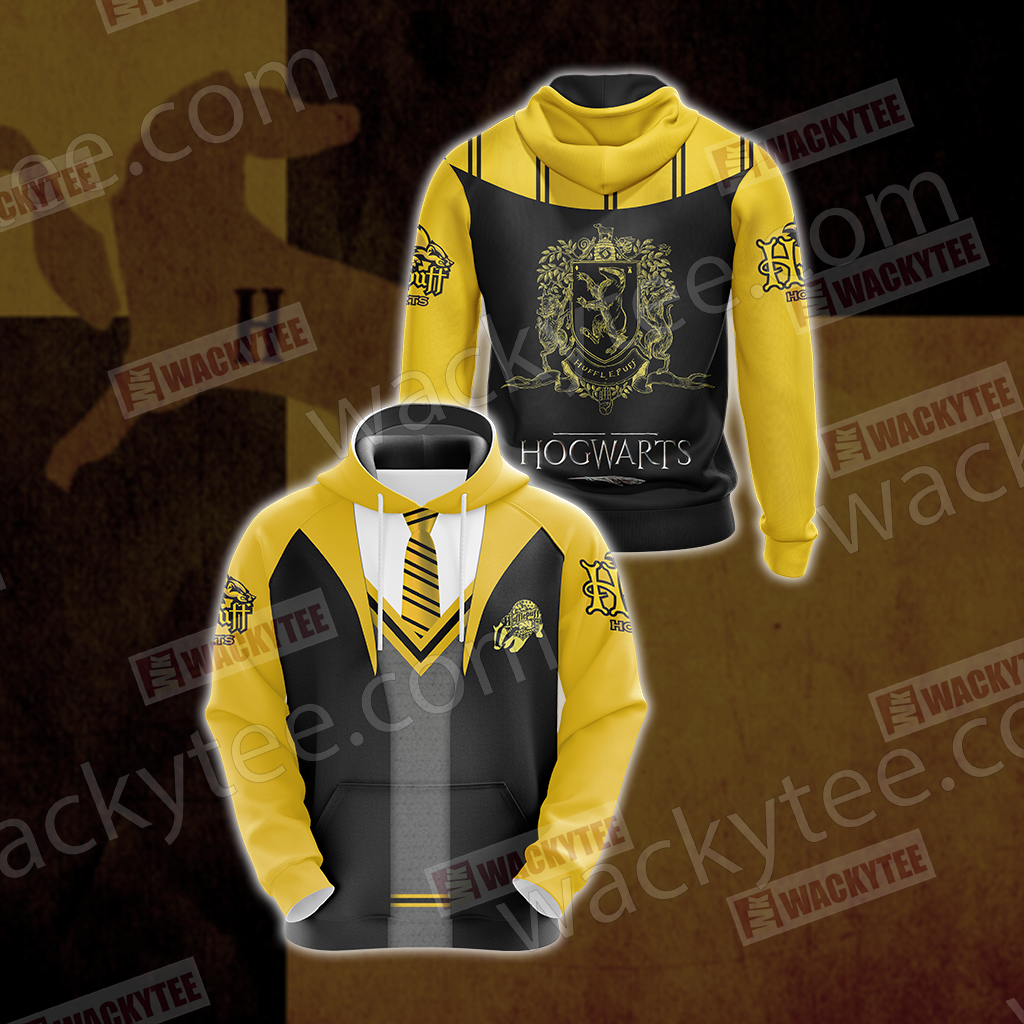 Harry Potter Hogwarts Uniform Hufflepuff House Unisex 3D T-shirt Hoodie S