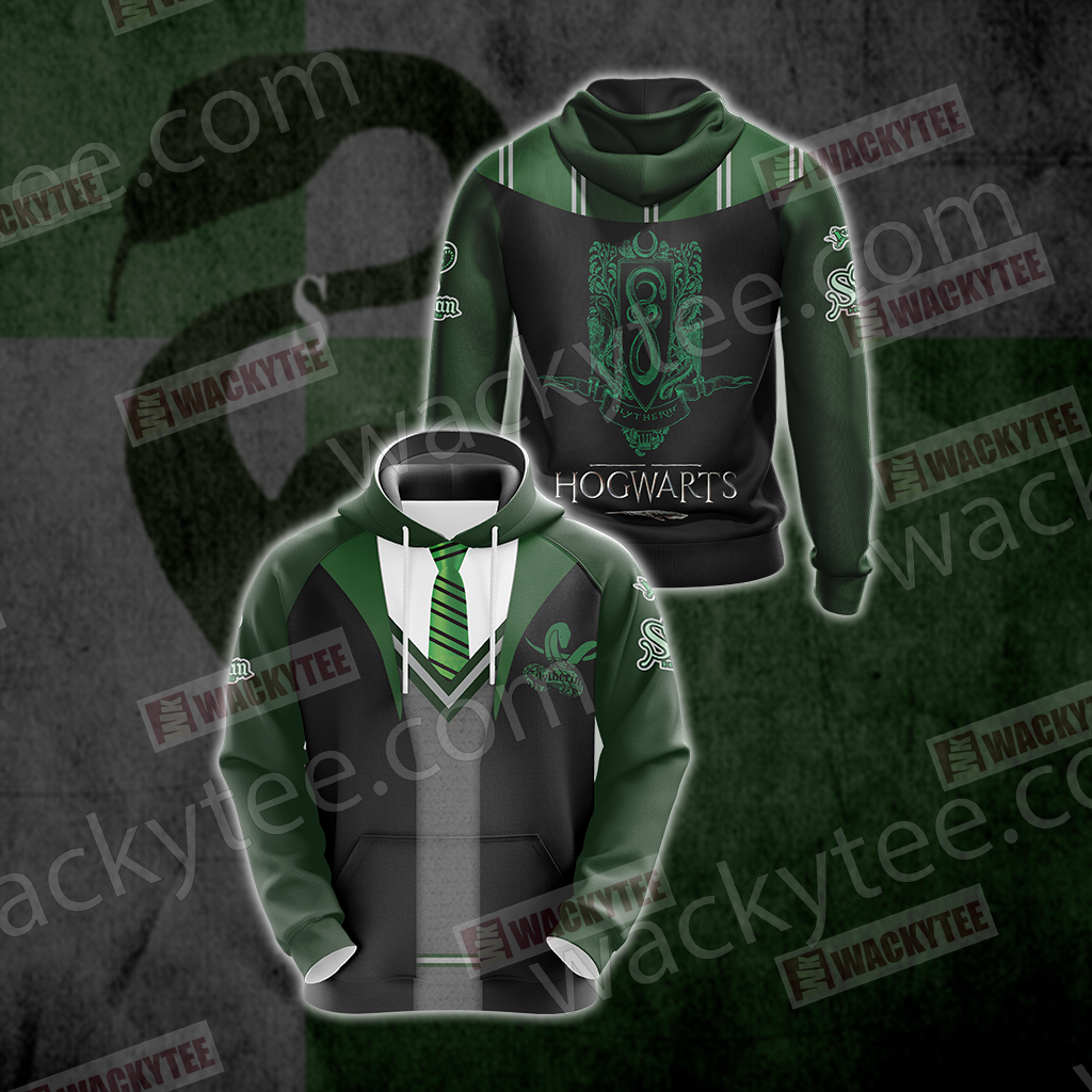 Harry Potter Hogwarts Uniform Slytherin House Unisex 3D T-shirt Hoodie S