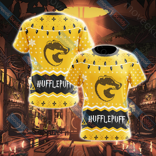 Harry Potter - Hufflepuff House Christmas Style Unisex 3D T-shirt