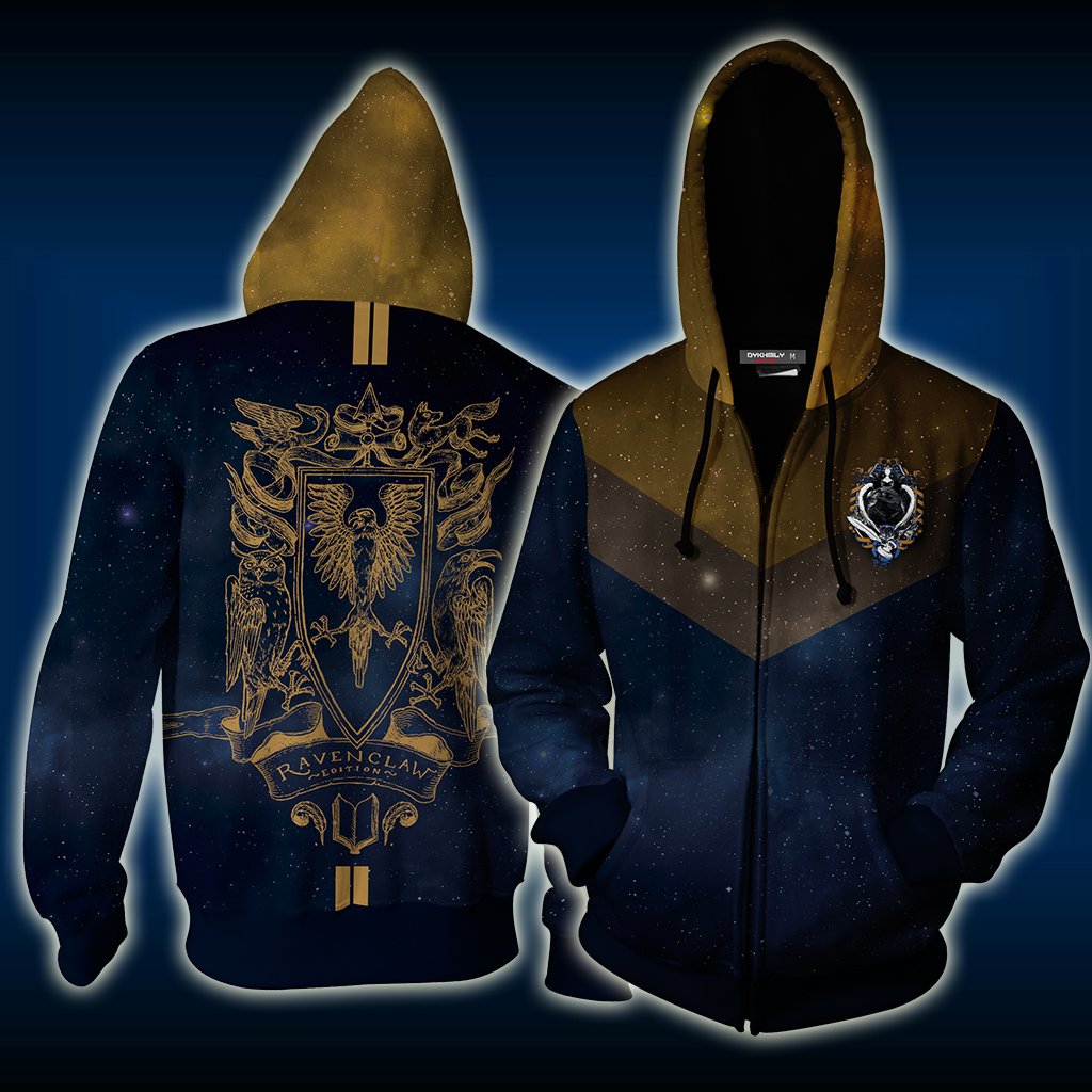 Ravenclaw Edition Harry Potter New Unisex 3D T-shirt Zip Hoodie S
