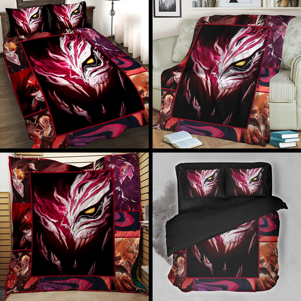 Bleach Ichigo Kurosaki Mask 3D Quilt Bed Set