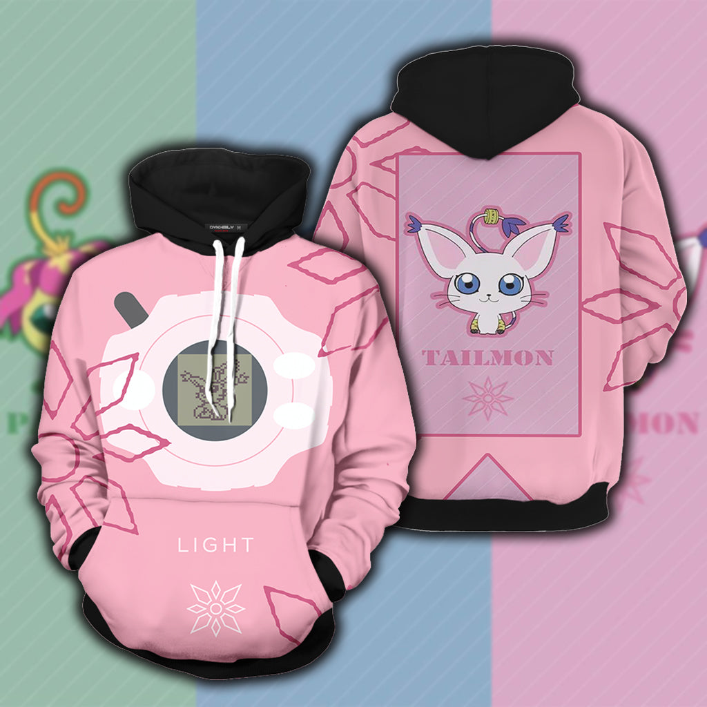 Digimon Tailmon The Crest Of Light Unisex 3D T-shirt Hoodie S