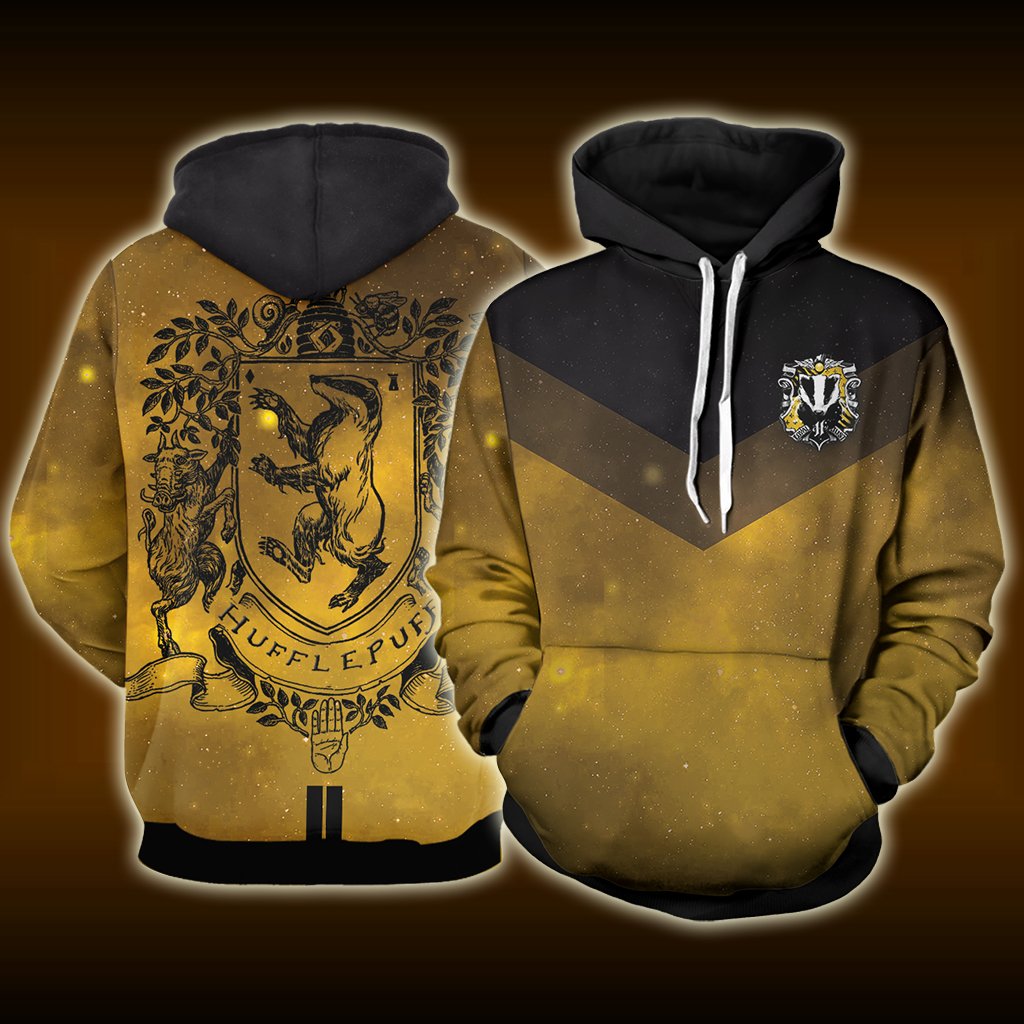 Hufflepuff Edition Harry Potter New Unisex 3D T-shirt Hoodie S