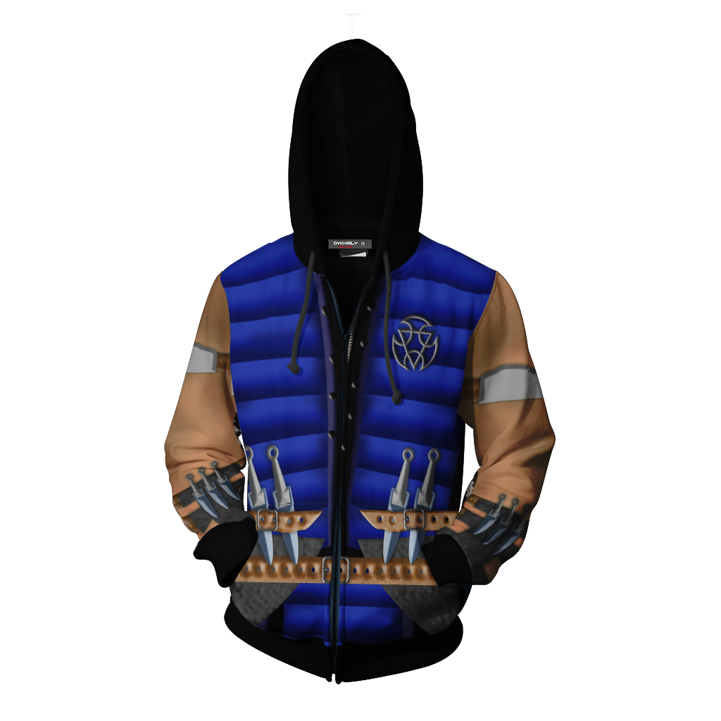 Mortal Kombat Sub-Zero Cosplay Zip Up Hoodie Jacket