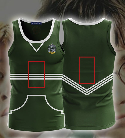 Harry Potter The Slytherin Quidditch Team (Customized Number) 3D Tank Top S